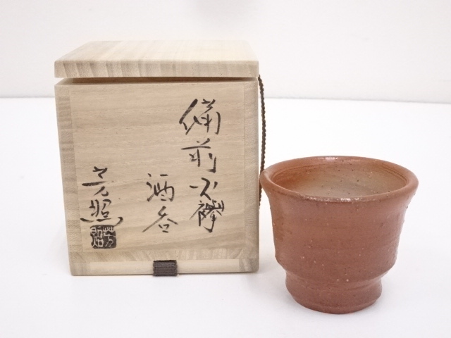 JAPANESE POTTERY BIZEN WARE SAKE CUP 